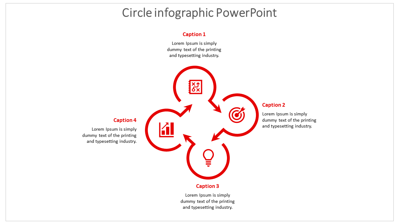 Free - Affordable Circle Infographic PowerPoint In Red Color Slide